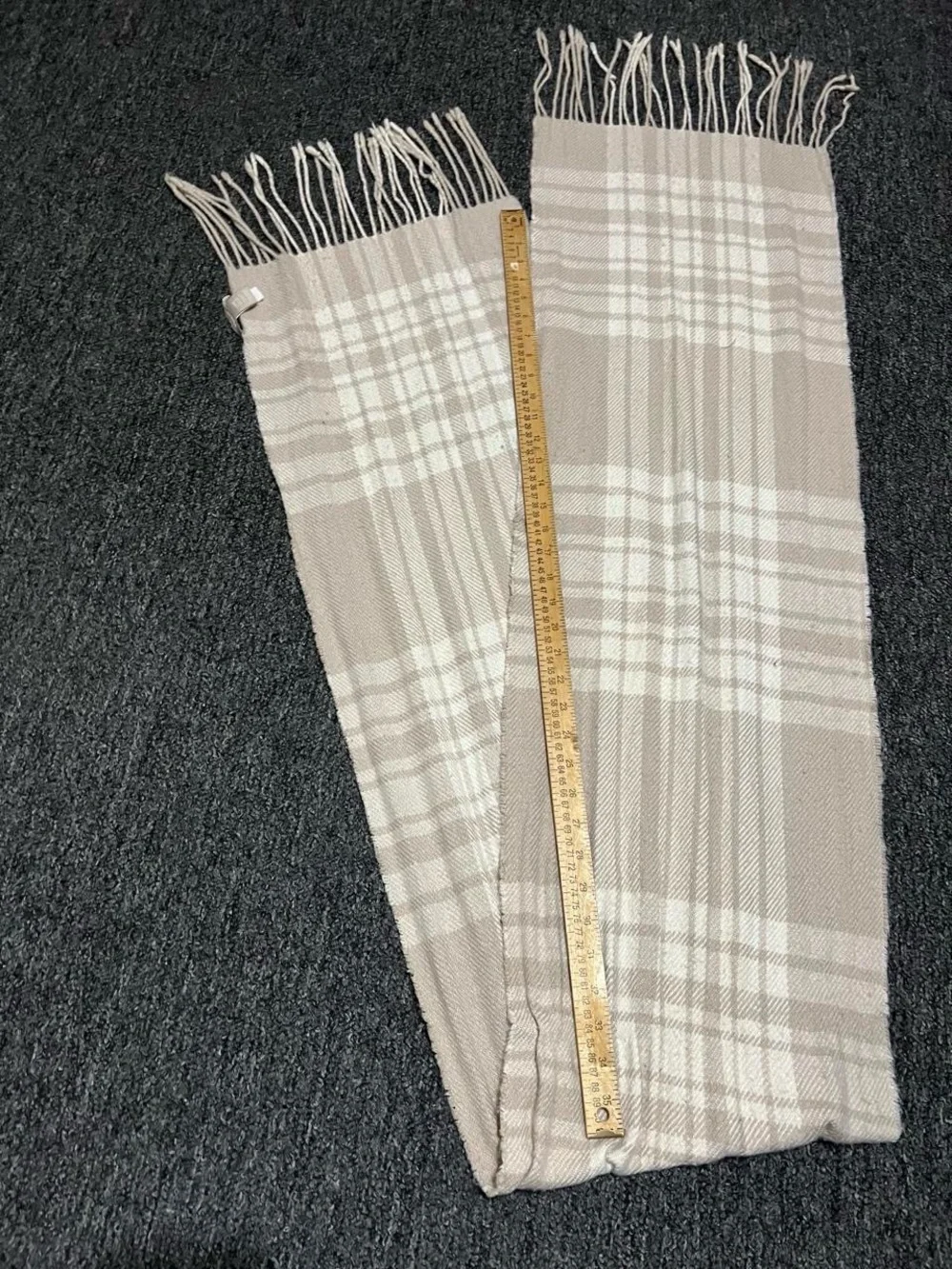Neutral Fringe Scarf - Beige Lightweight Women's Accessory